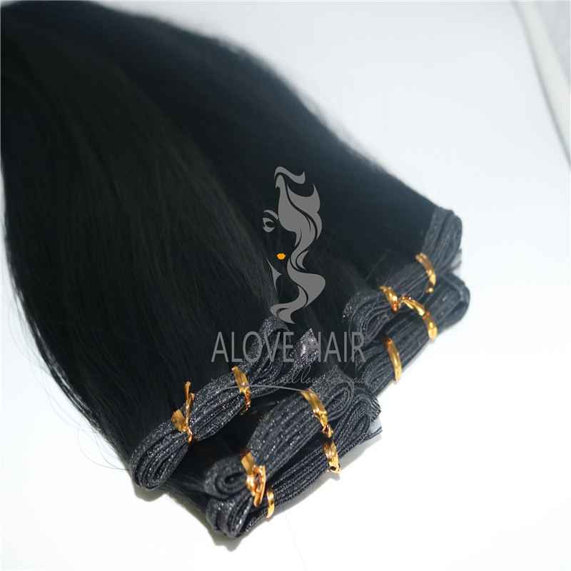 Full cuticle seamless weft extensions vendor in China 